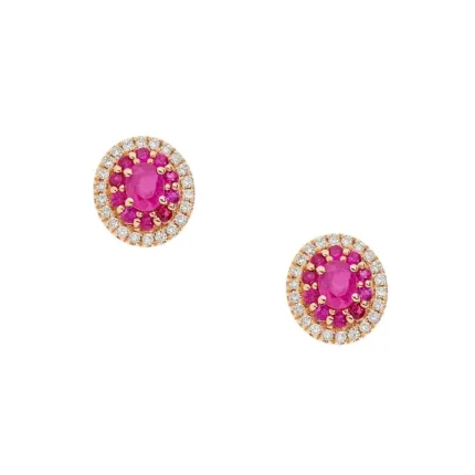 COMETE Orecchini in Oro rosa Diamanti e Rubini ORB 1032