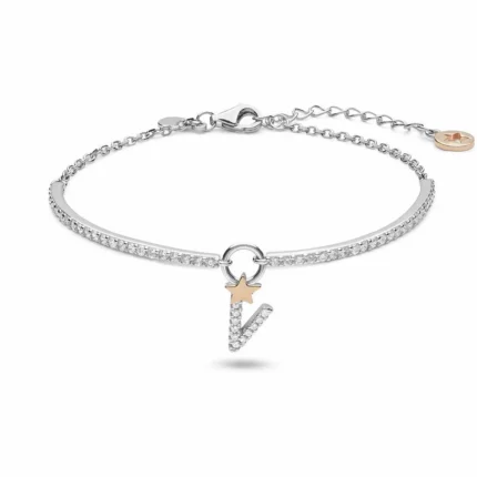 COMETE Bracciale in argento lettera V BRA 198