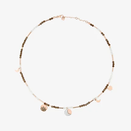 Dodo collana moon&sun oro rosa & diamanti DCC2012MOSUNFAD9R42