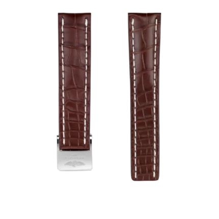 Cinturino Breitling in pelle di coccodrillo marrone 22 MM 740P