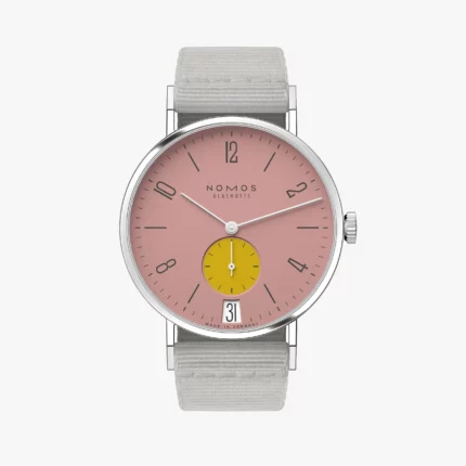Nomos TANGENTE 38 DATARIO 175 Years Watchmaking Glashütte Bubblegum 179.S7