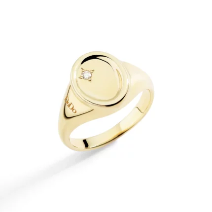 Dodo Anello Sigillo Oro Giallo 9k & Diamante Bianco DAC5000-SIGNE-DB09G