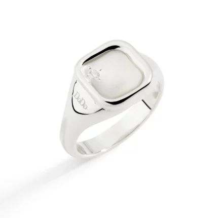 Dodo Anello Sigillo Argento & Diamante Bianco DAC5001-SIGNE-DB0AG